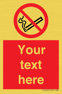 Custom No E-cigarettes / Vaping Sign
